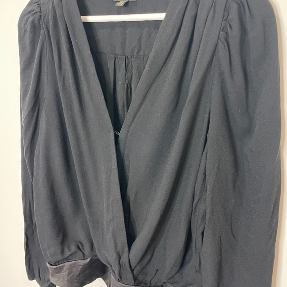 AFRM Black Long Sleeve Wrap Front Bodysuit - Picture 3 of 9